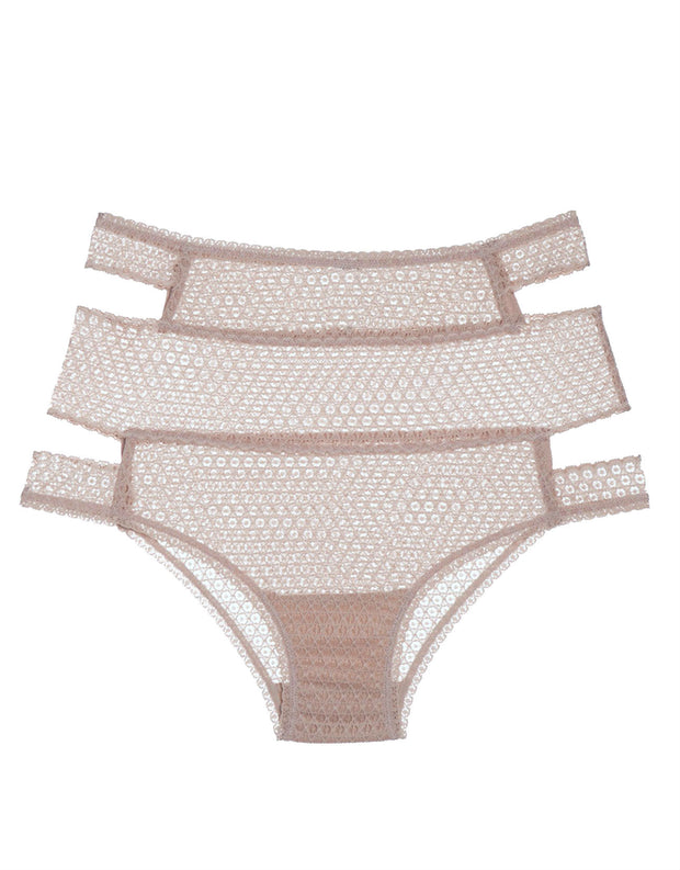 Else Pointelle Cut Out High Waist Brief in Chalk Pink – Catriona