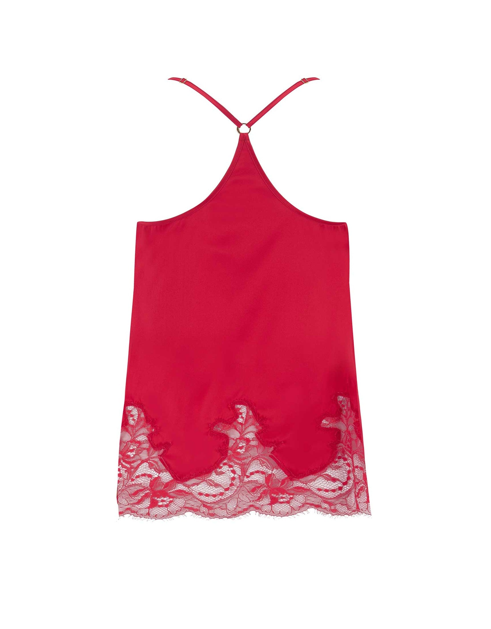 Adeline Red Silk & Lace Camisole