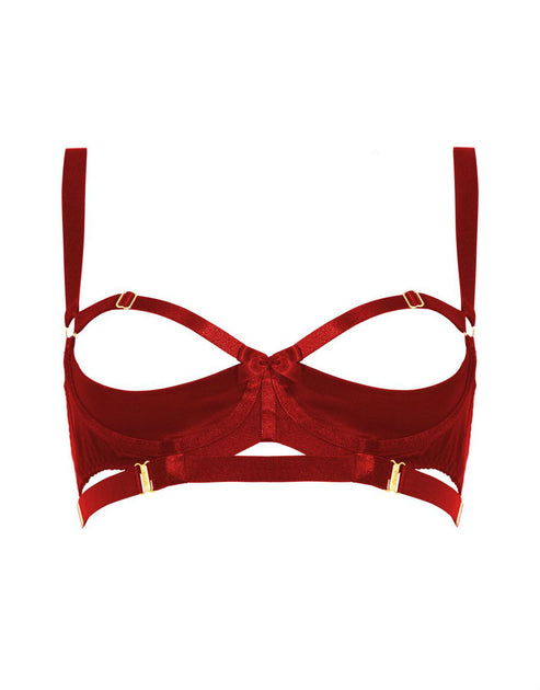 Bordelle Lingerie Gia Ouvert Open Shelf Bra in Burnt Red – Catriona