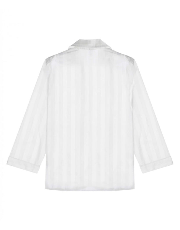 Shadow Stripe White Cotton PJ Shirt – Catriona