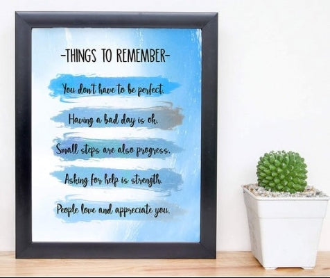 Things To Remember For A Happy Life-Inspirational Wall art