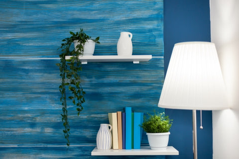 green-flowers-white-shelf-blue-room