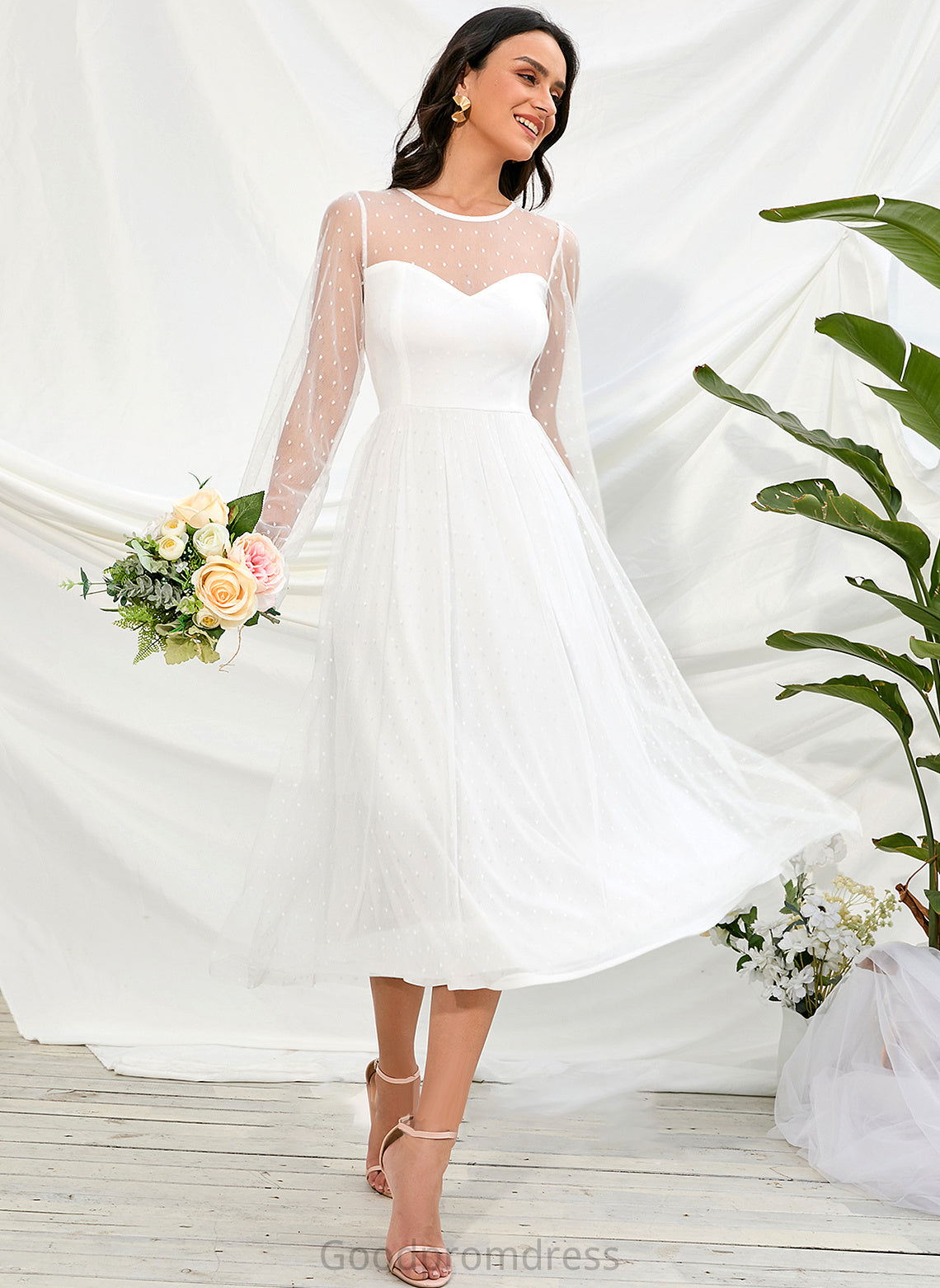 Tea-Length A-Line Wedding Wedding Dresses Serena Dress