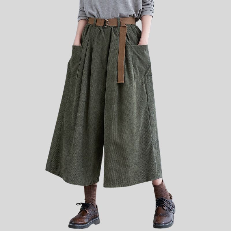 Pantalon velours ceinture élastique confortable pour femme âgée