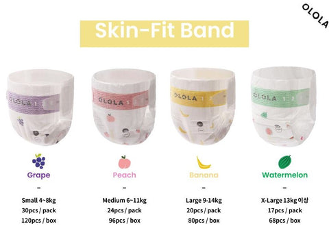 Olola Skin-Fit Band Baby Diaper - Newborn (0-4kg), 30pcs (Exp: Jun  2024) *Limited to 5 pieces per customer
