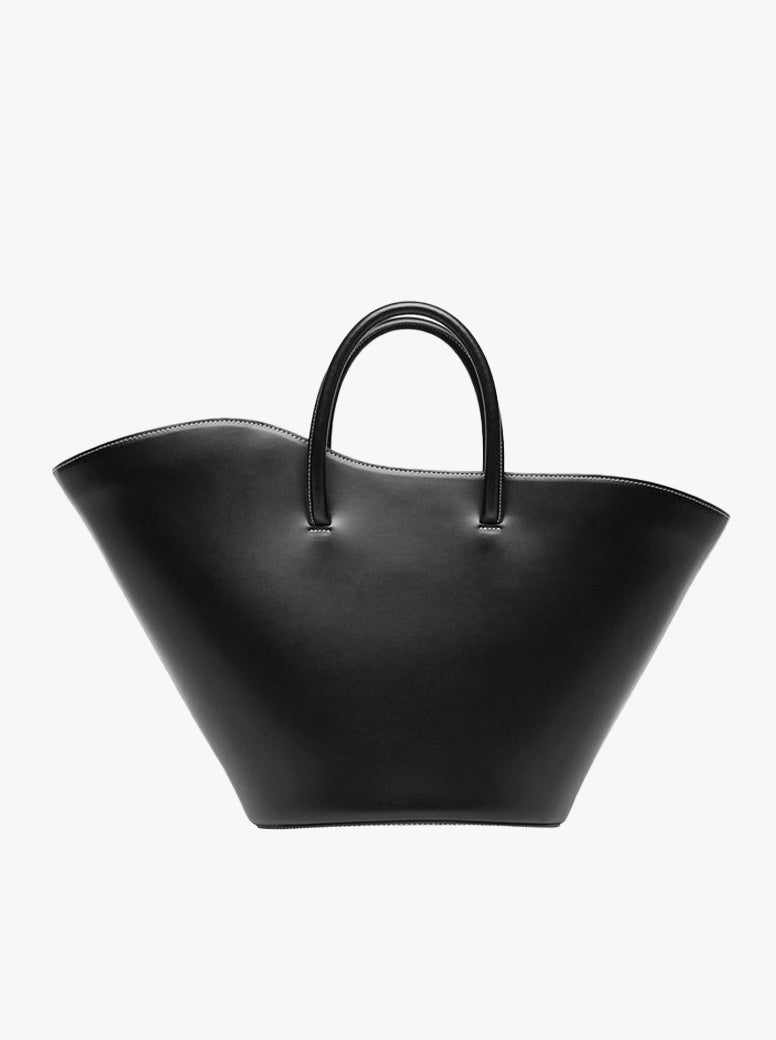Little Liffner Large Open Tulip Leather Tote Bag Biscotto