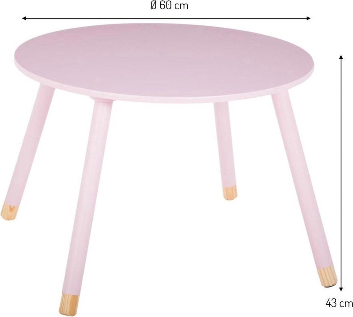 Sphera Kindertafel roze - 60x60x43 cm –