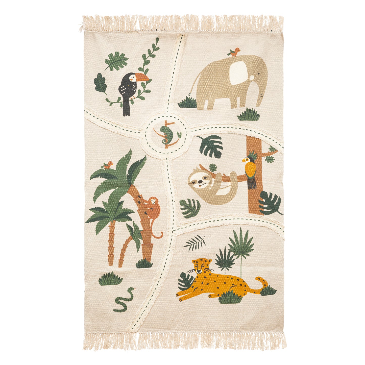 exegese Afdrukken Aanvankelijk Atmosphera kids Jungle tapijt / vloerkleed - 100 x 150 cm - Katoen –  beaubybo