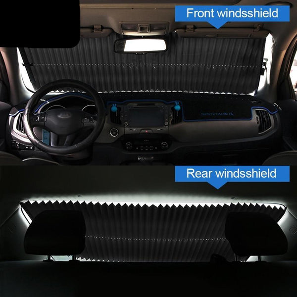 Car Retractable Windshield Sun Shade Curtain With UV Protection