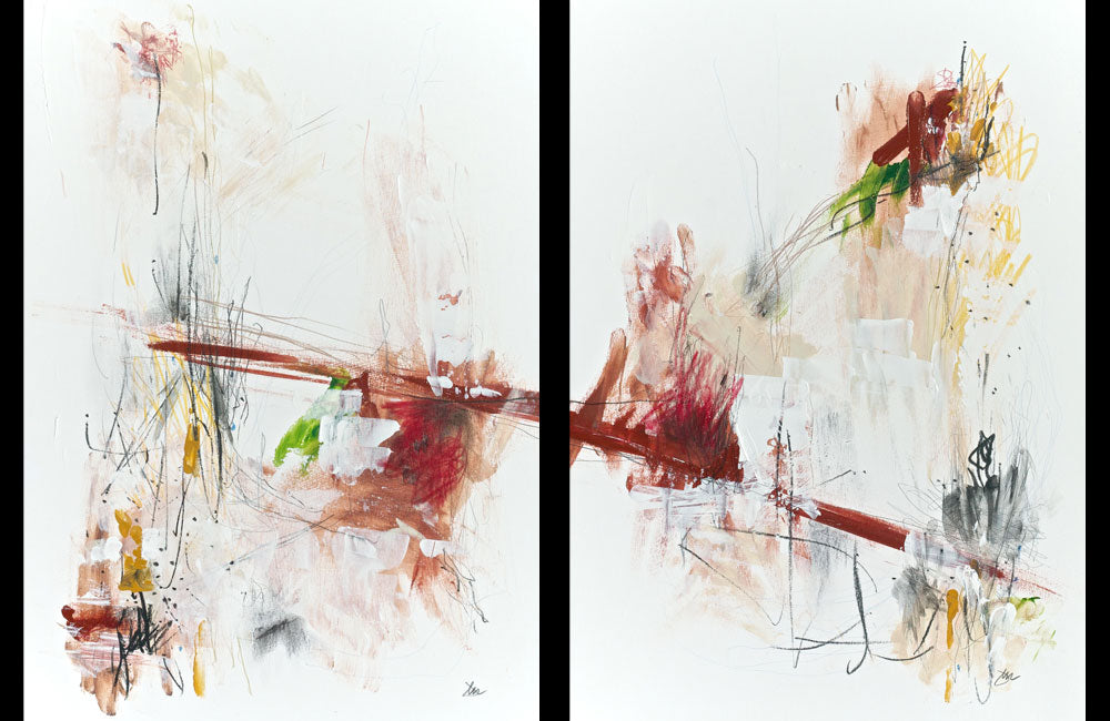 Same Mould, Similar Results - Diptych -Pencil, charcoal, acrylic and gouache on A3 Bristol paper - Jen Dixon