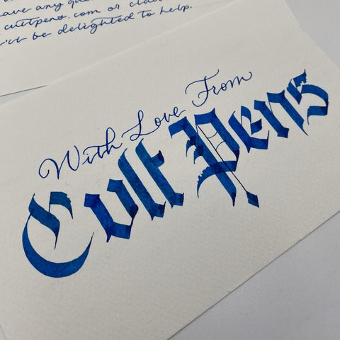 Cult Pens, written in Copperplate calligraphy