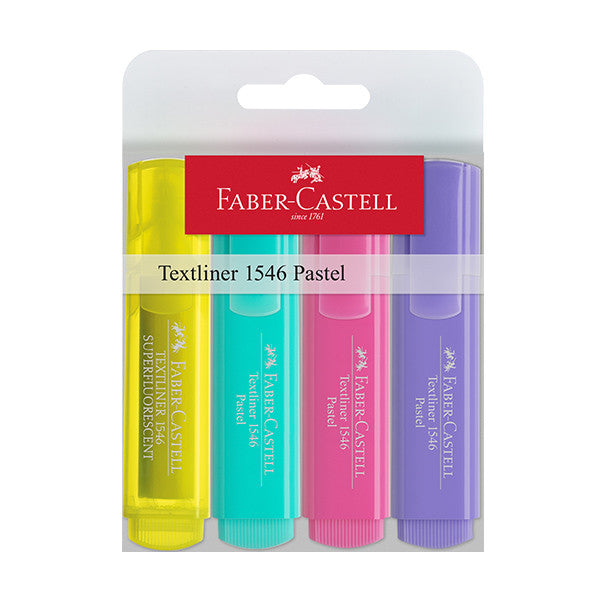 Faber-Castell Textliners 1546 Pastel Highlighter Wallet of 4
