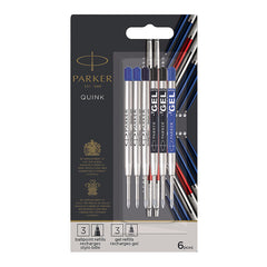 Jaymo Replacement for Parker 30526PP - Measures 3.875 in / 98 mm Long - G2  Gel Ballpoint Pen Refill - 12 Blue 