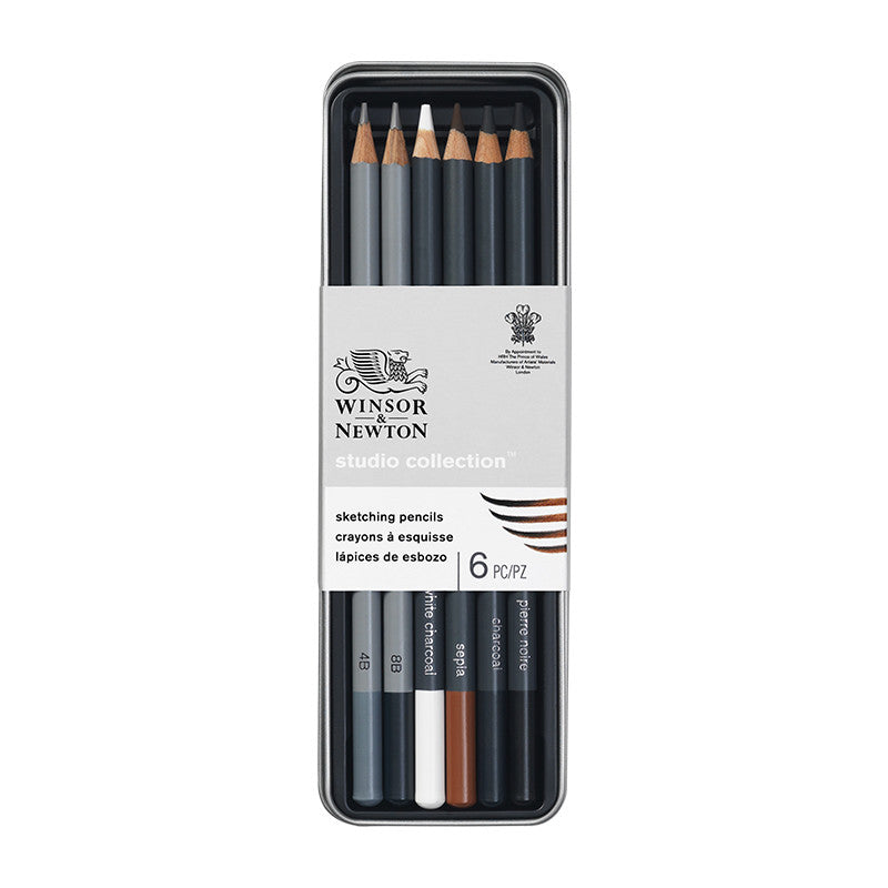 Winsor & Newton Studio Collection Sketching Pencils Assorted Tin of 6