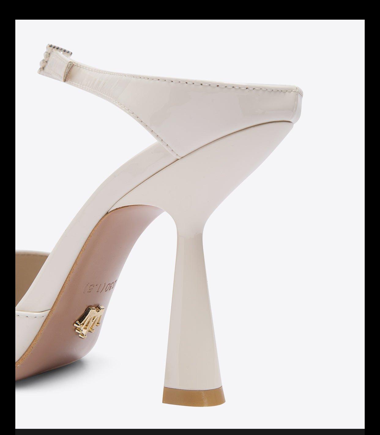 Fra renæssance lidelse New off-white wedding slippers patent leather heel pointed slipper pum –  GOOD GIRL REBEL