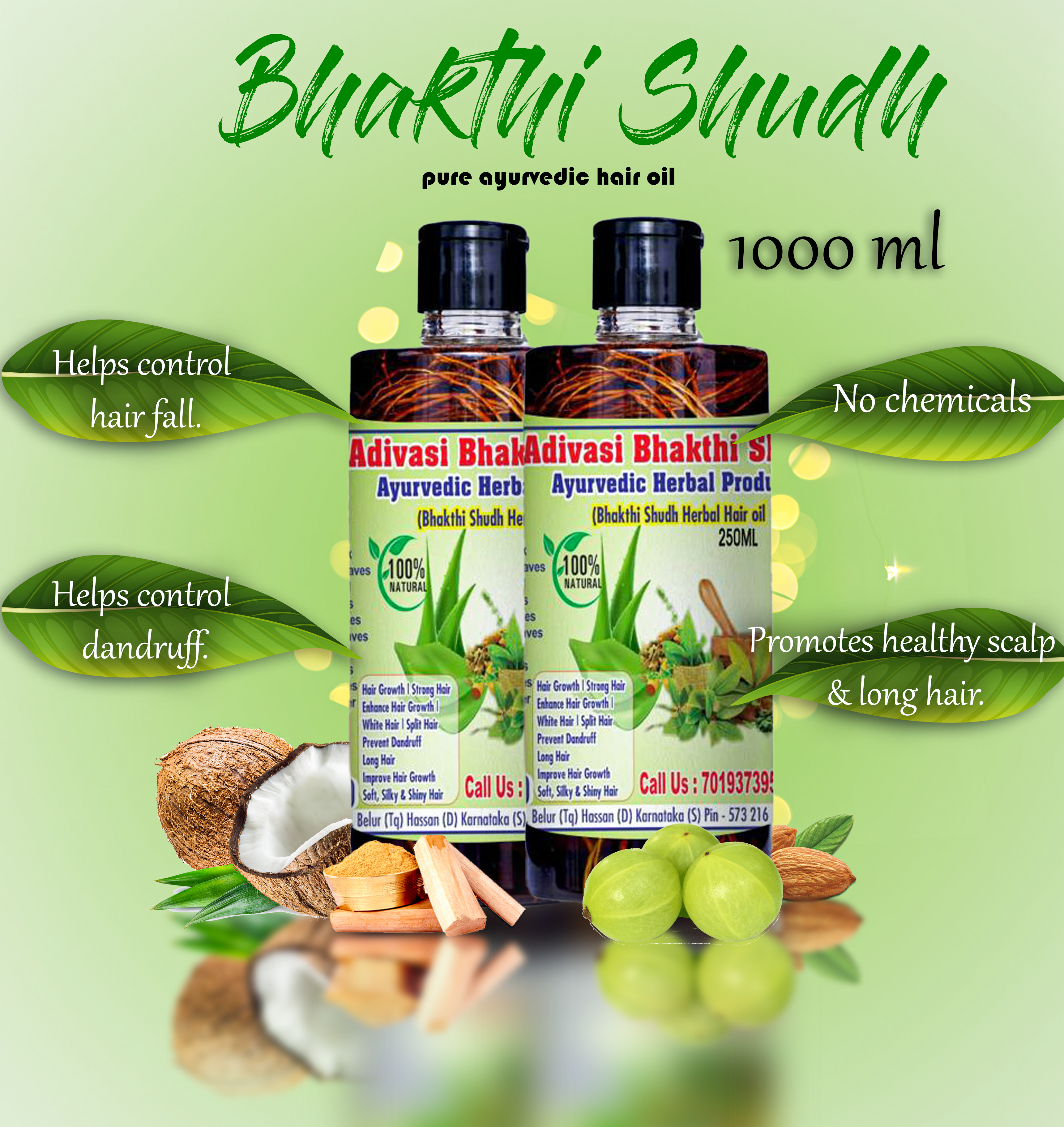 BHRAMI ADIVASI HERBAL HAIR GROWTH OIL  Bhrami Herbal Hair Care Products