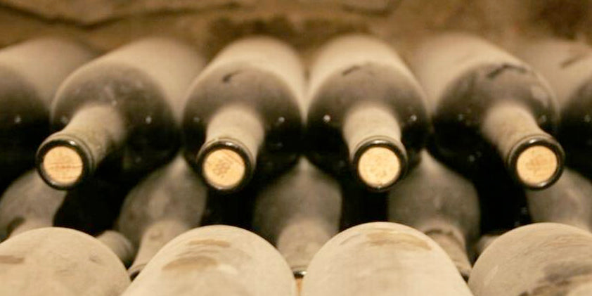 dusty wine bottles