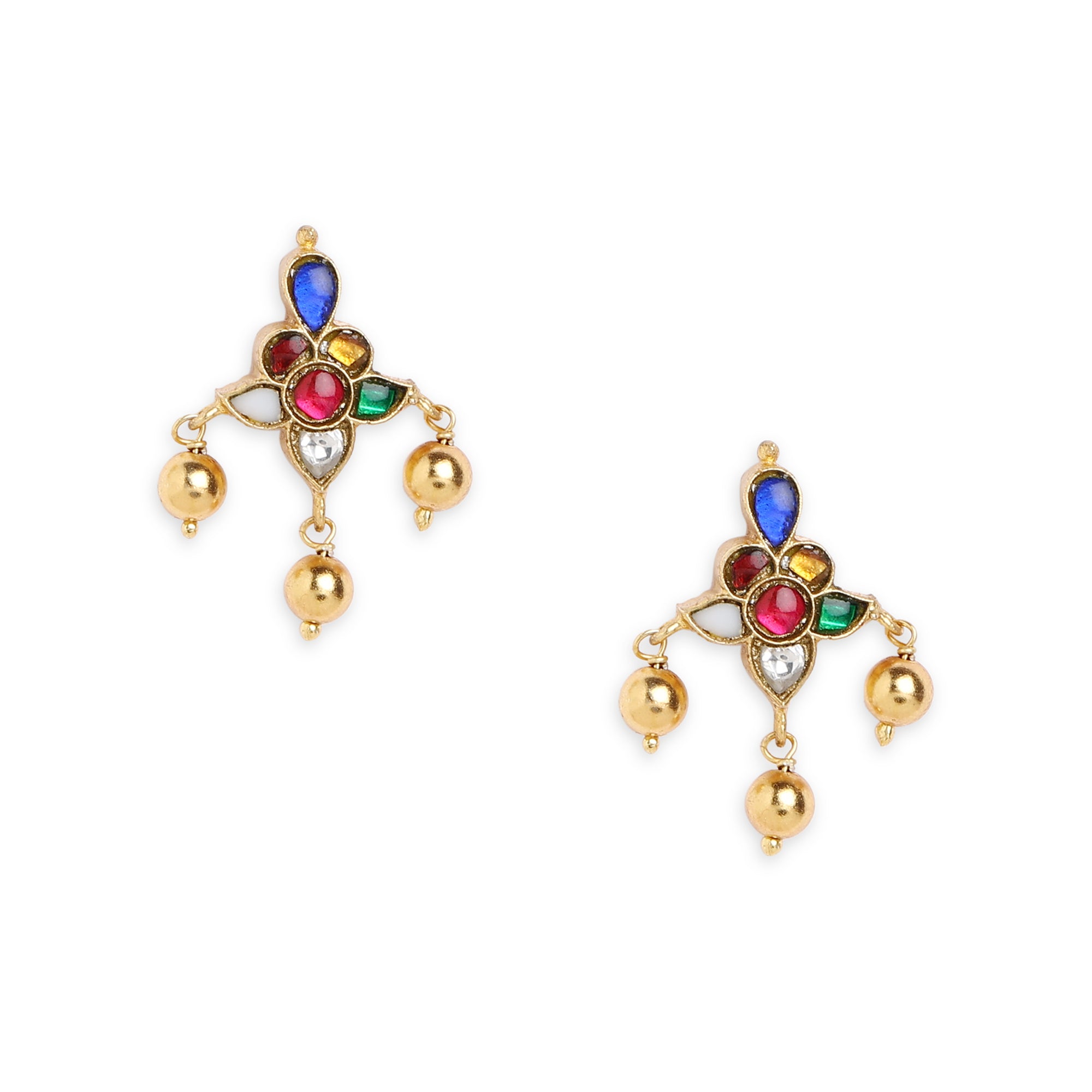 Varna Jadau Ear Studs - Ahilya Jewels product image