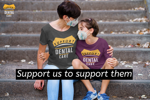 t-shirt-featuring-a-girl-and-her-mother-wearing-face-masks and support dental care t shirt