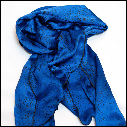 Silk Satin Cobalt Shawl/Scarf