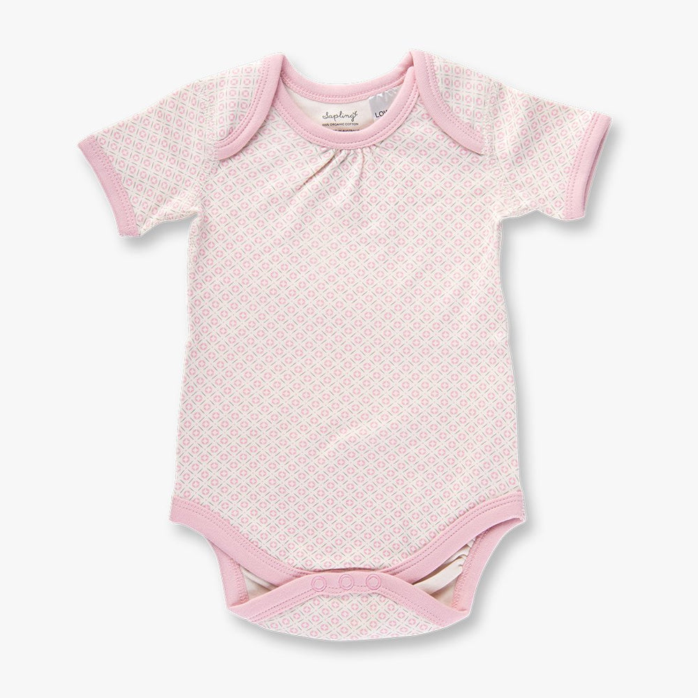Pink Organic Short-sleeve Onesie – Sapling Child USA
