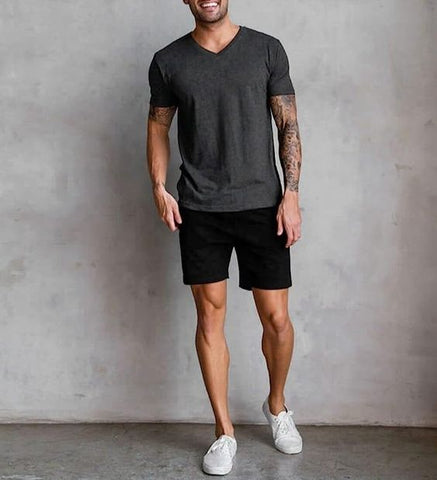 Sporty V-Neck T-shirt Outfit