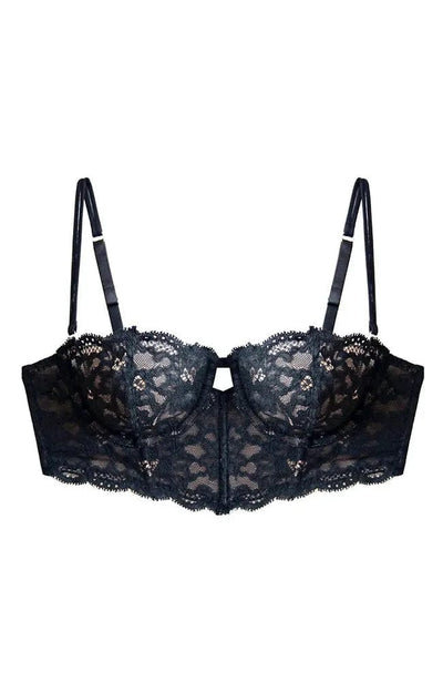 Fleur du Mal - Charlotte Lace Longline Bra | SHEER