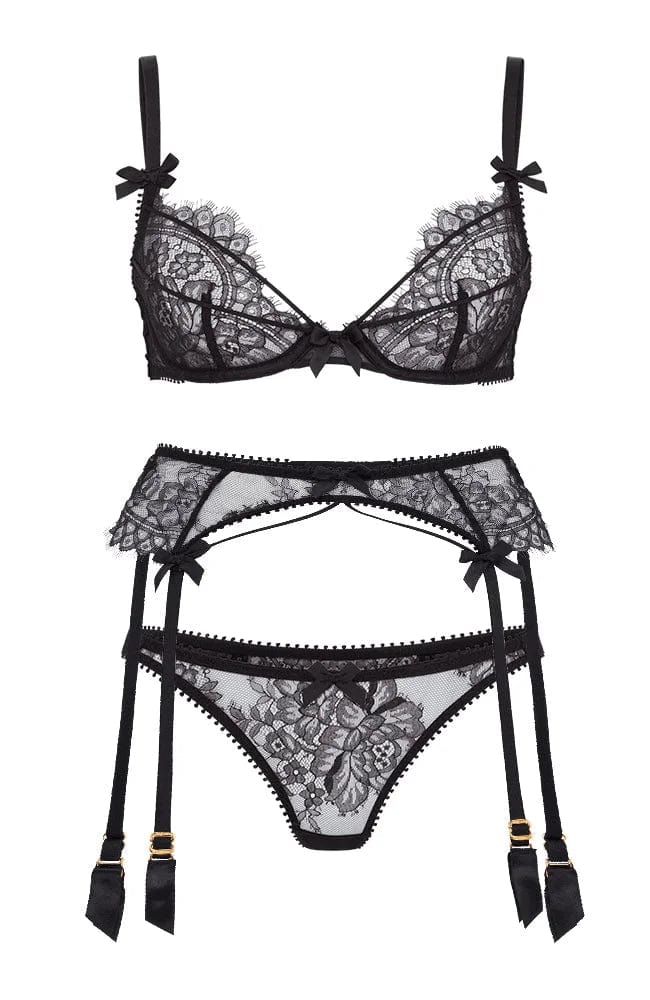 Agent Provocateur - Kiya Bra, Suspender and Thong – SHEER