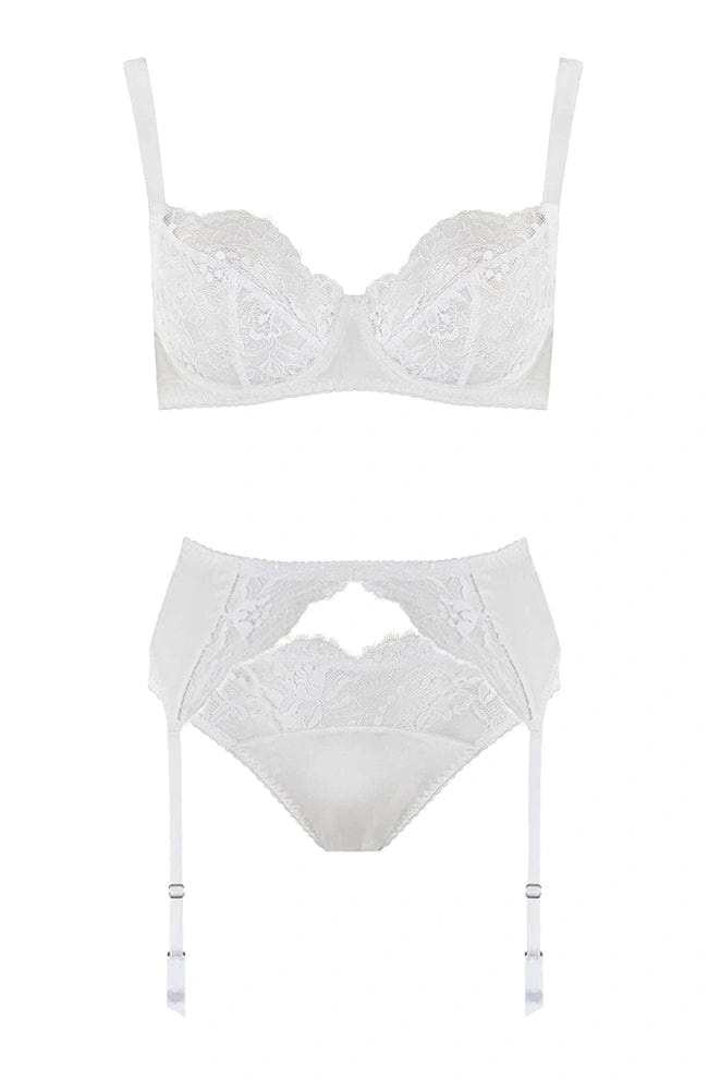  La Perla, Exotique Leavers Lace Thong , L, Off-White