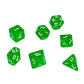 7-teiliges RPG Würfelset Transparent: Green