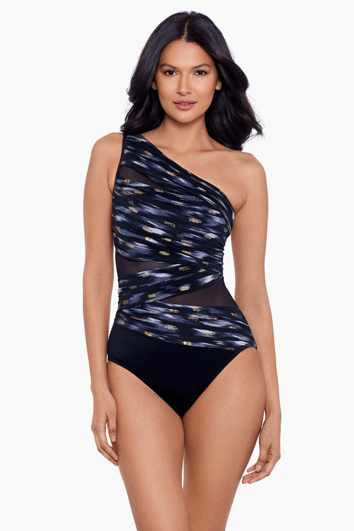 Miraclesuit Network Jena One-Shoulder Allover-Slimming One-Piece Swimsuit -  Macy's