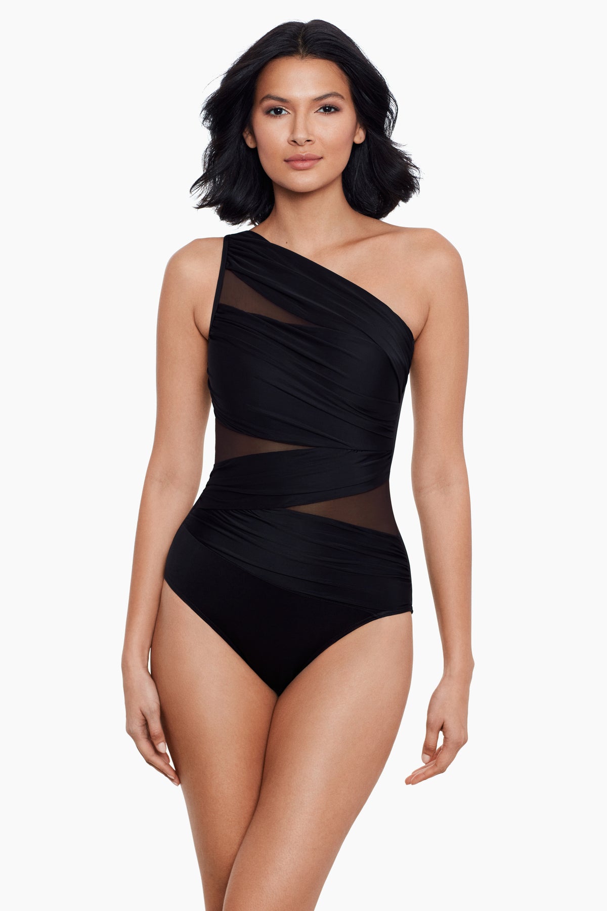Miraclesuit Women's Plus Size Swimwear Solid Embrace High Neckline Underwire  Bra One Piece Swimsuit, Black, 22 Plus : : Clothing, Shoes &  Accessories