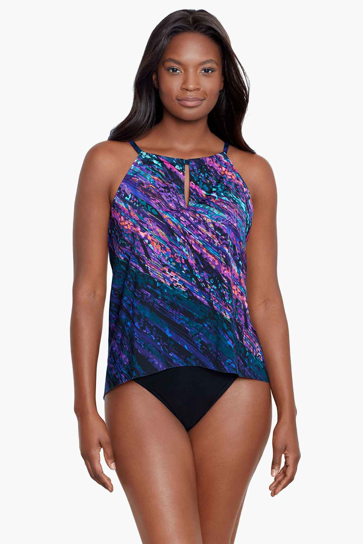  Brown High Neck Tankini Top Bathing Suit Tops For
