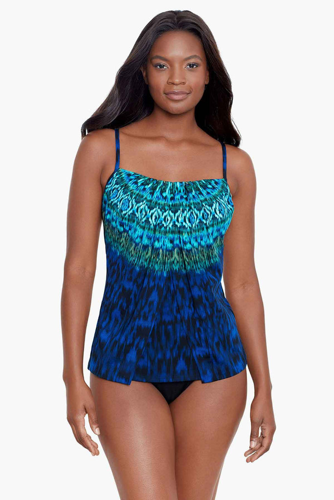 Women's Spectrum Palm High Neck Tankini Swimsuit Top