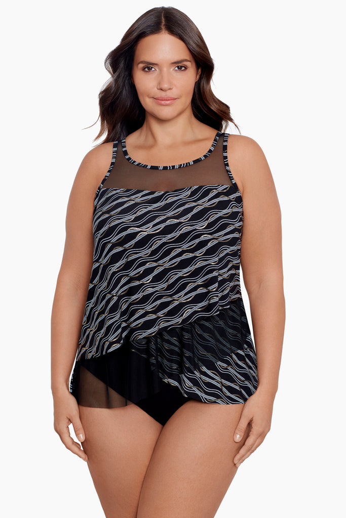 Miraclesuit Women's Scotch Floral Mirage Underwire Mesh Tankini