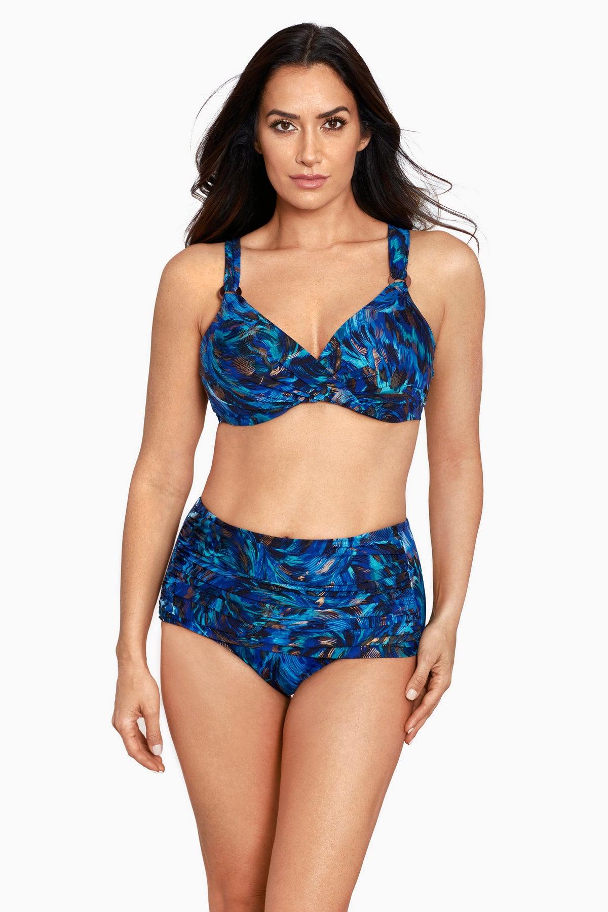 Miraclesuit Spotted Surplice Bra Top D-DDD Cups
