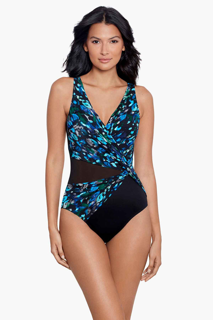 Miraclesuit Women's Plus Size Swimwear Solid Oceanus V-Neckline