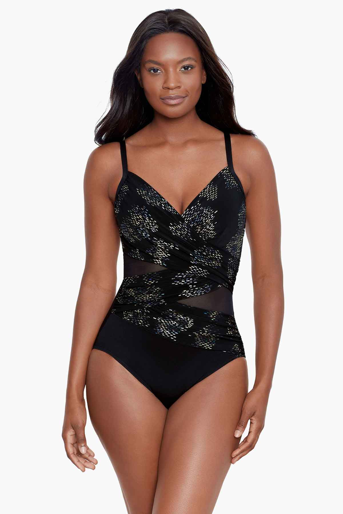 Black mesh swimsuit