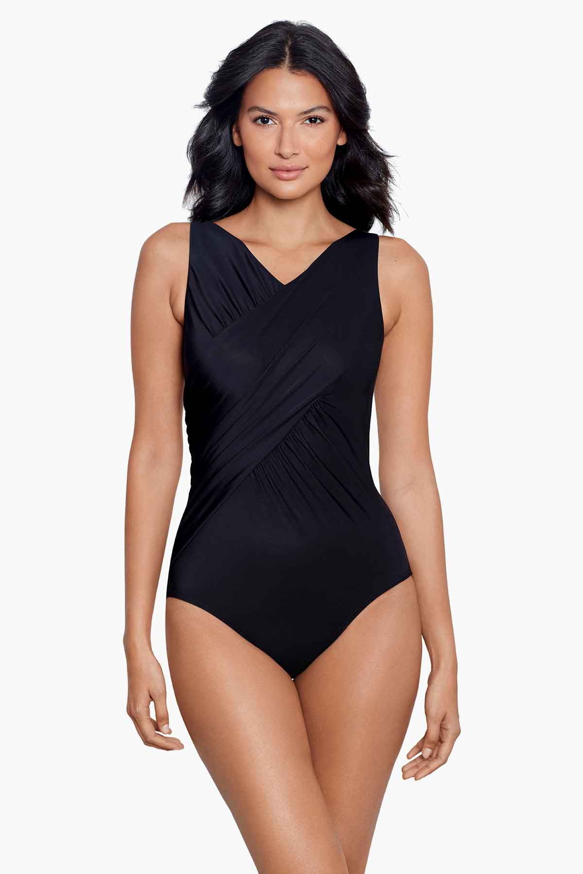 Miraclesuit Mood Ring Peephole Tankini Swim Top & Solid High Rise