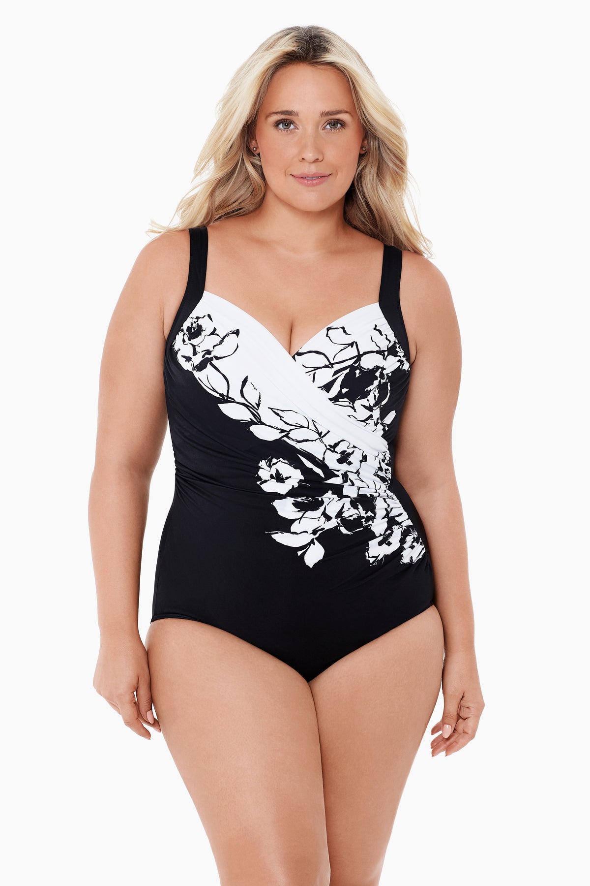 AONTUS Women's One Piece Plus Size Swimsuits Tummy Control Swimwear Bathing  Suit
