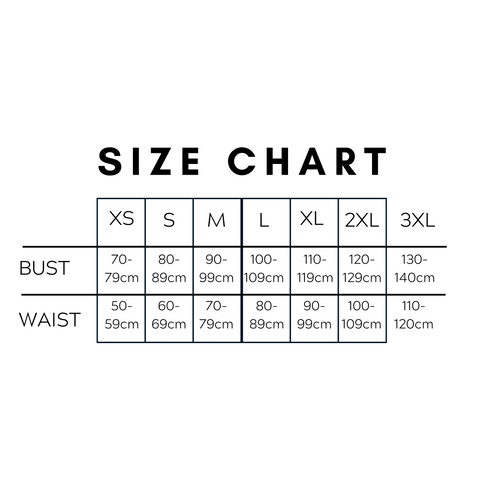 Sizing Chart – Peta Jane Studio