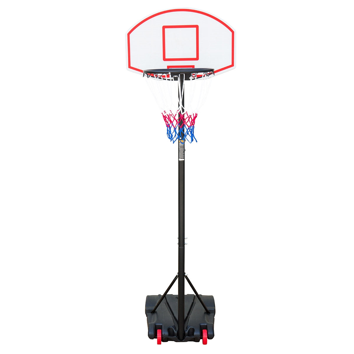 Billede af Basketballkurv stander m. hjul til haven - Hvid/Rød