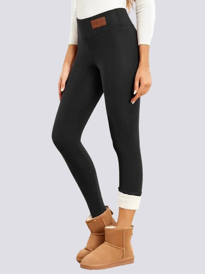 Girls - Legging noir doublé en polaire