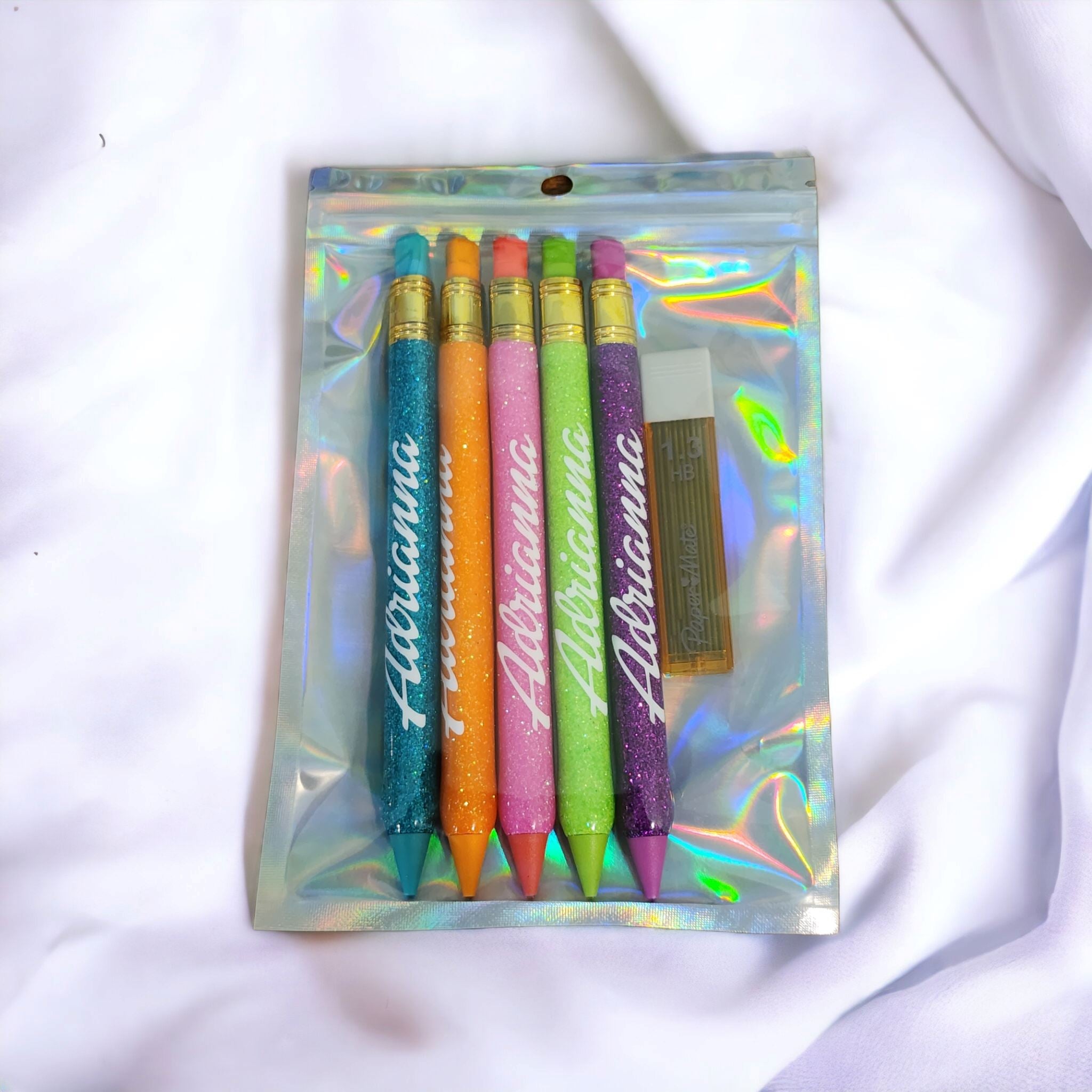 Custom Glitter Mechanical Pencils Refillable Pencil Custom Pencil Set for  Her rainbow Back to School Gift Gift Idea for Her Kids 