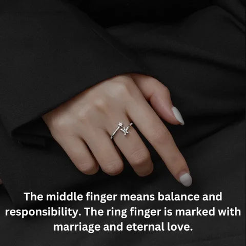 Diamond Initial Letter K Silver Ring