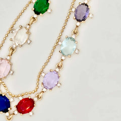 Rainbow crystal jewelry set