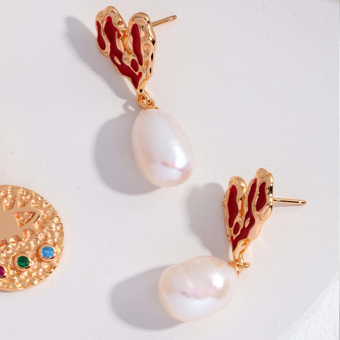 Daphne Large Baroque Pearl Earrings - Kiri & Belle