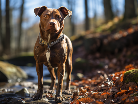 Pitbull exploring in nature - Pittie Choy