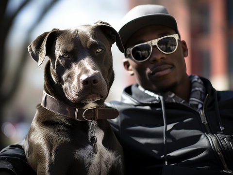 Pitbull with his Dad chilling - Pittie choy