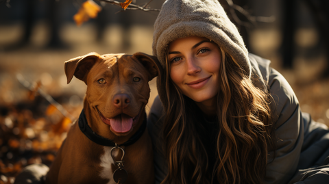 pitbull mom with her pit bull